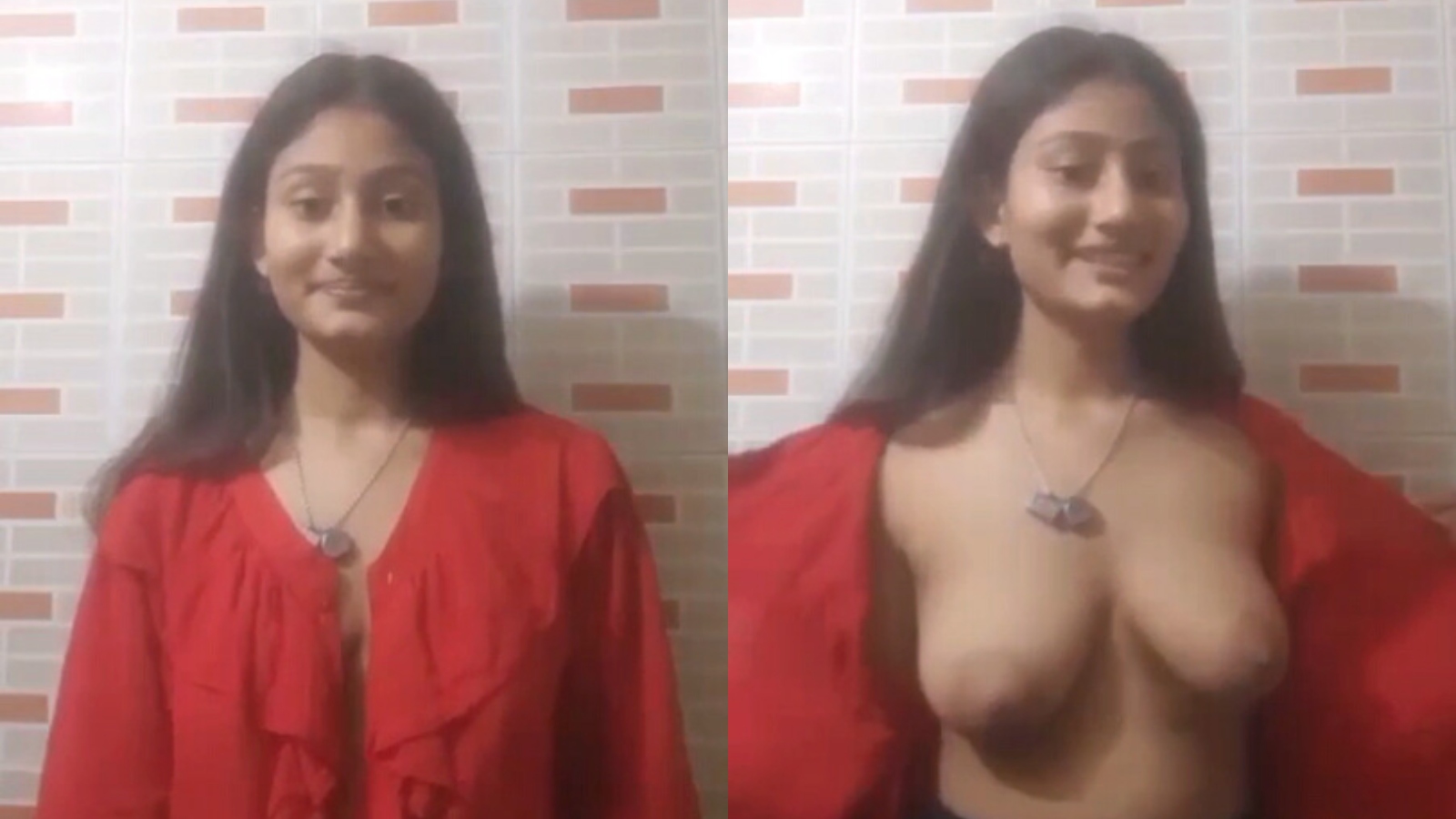 Girlfriend striptease nude big boobs viral show